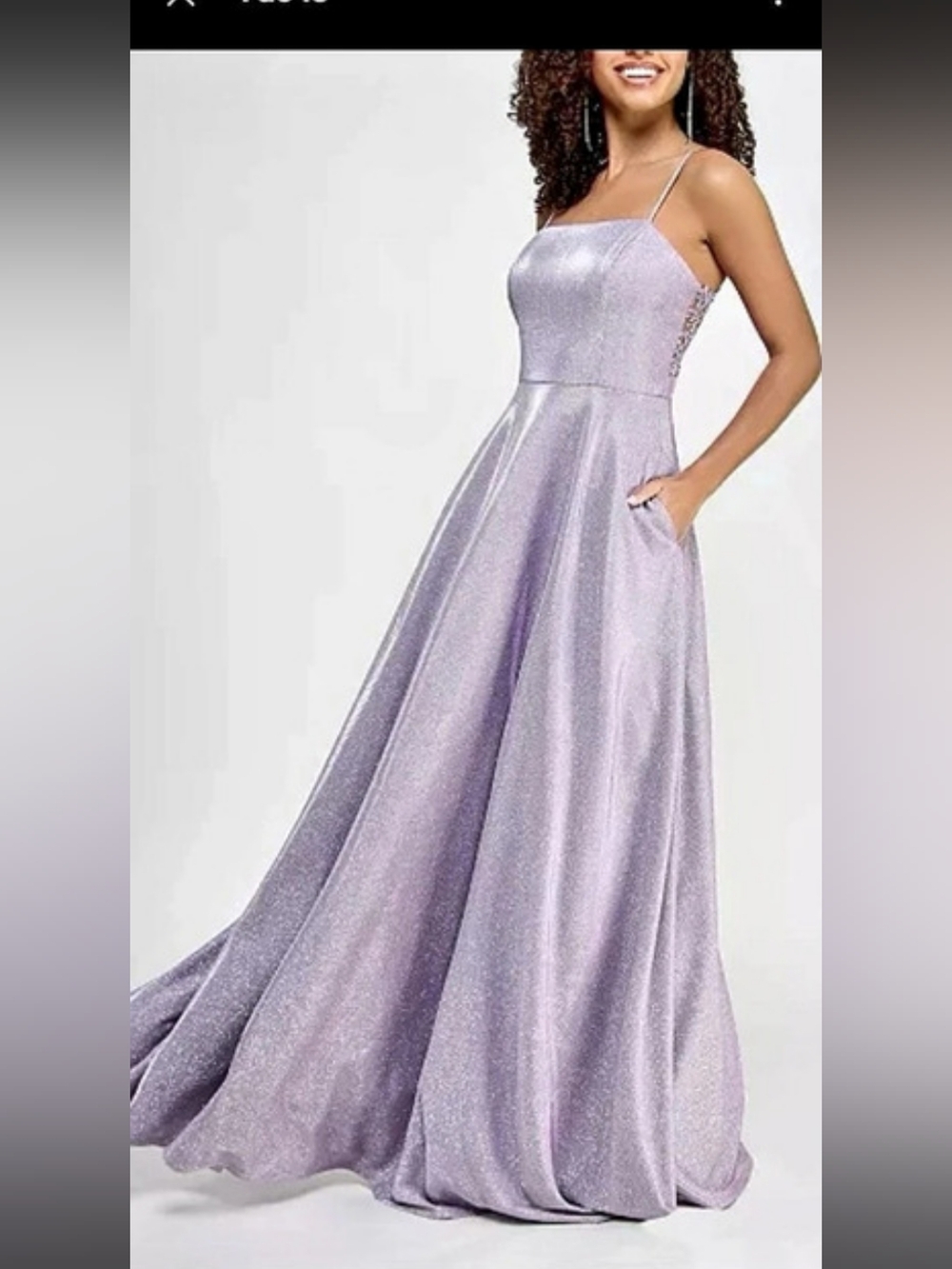 City Studio Glitter Lace Bodice Maxi Dress Purple & Silver Size 1/2